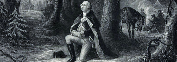 George Washington kneeling to God