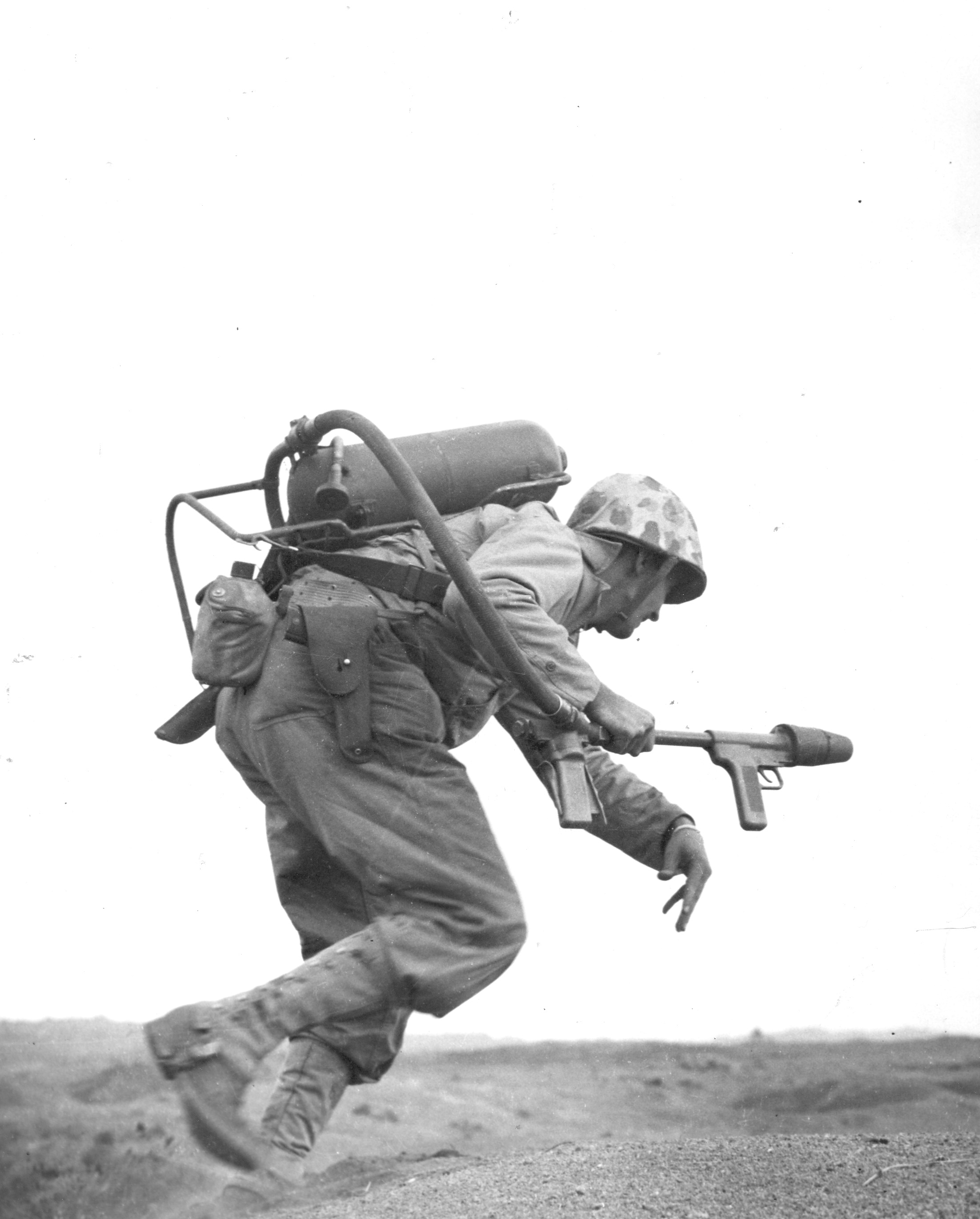 U.S. Marine with flamethrower