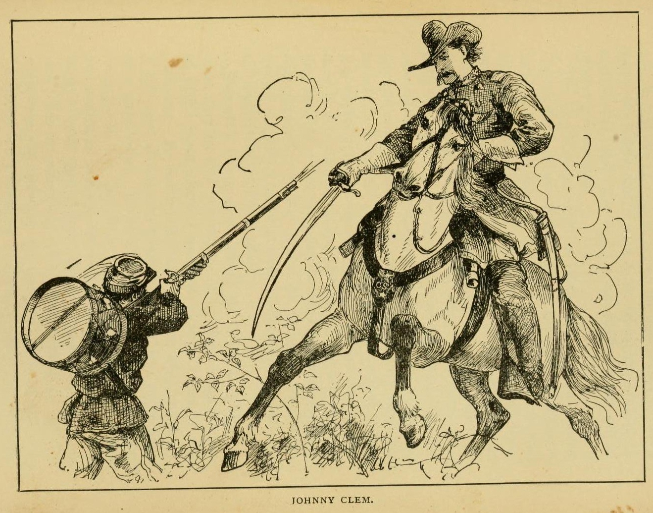 Johnny Clem in battle