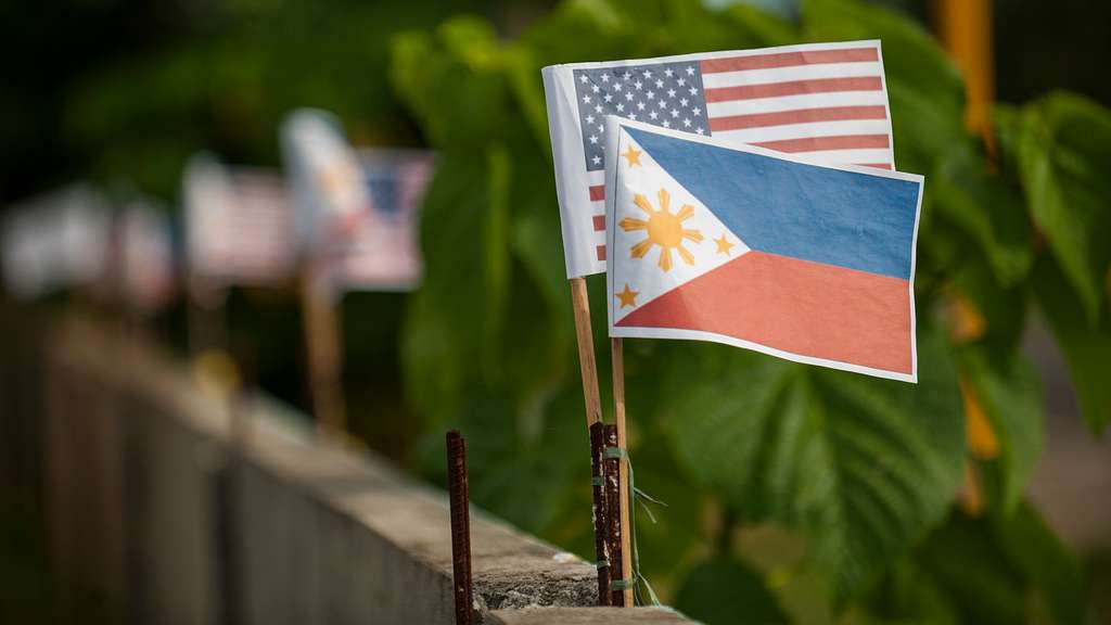 American and Philippine Flags