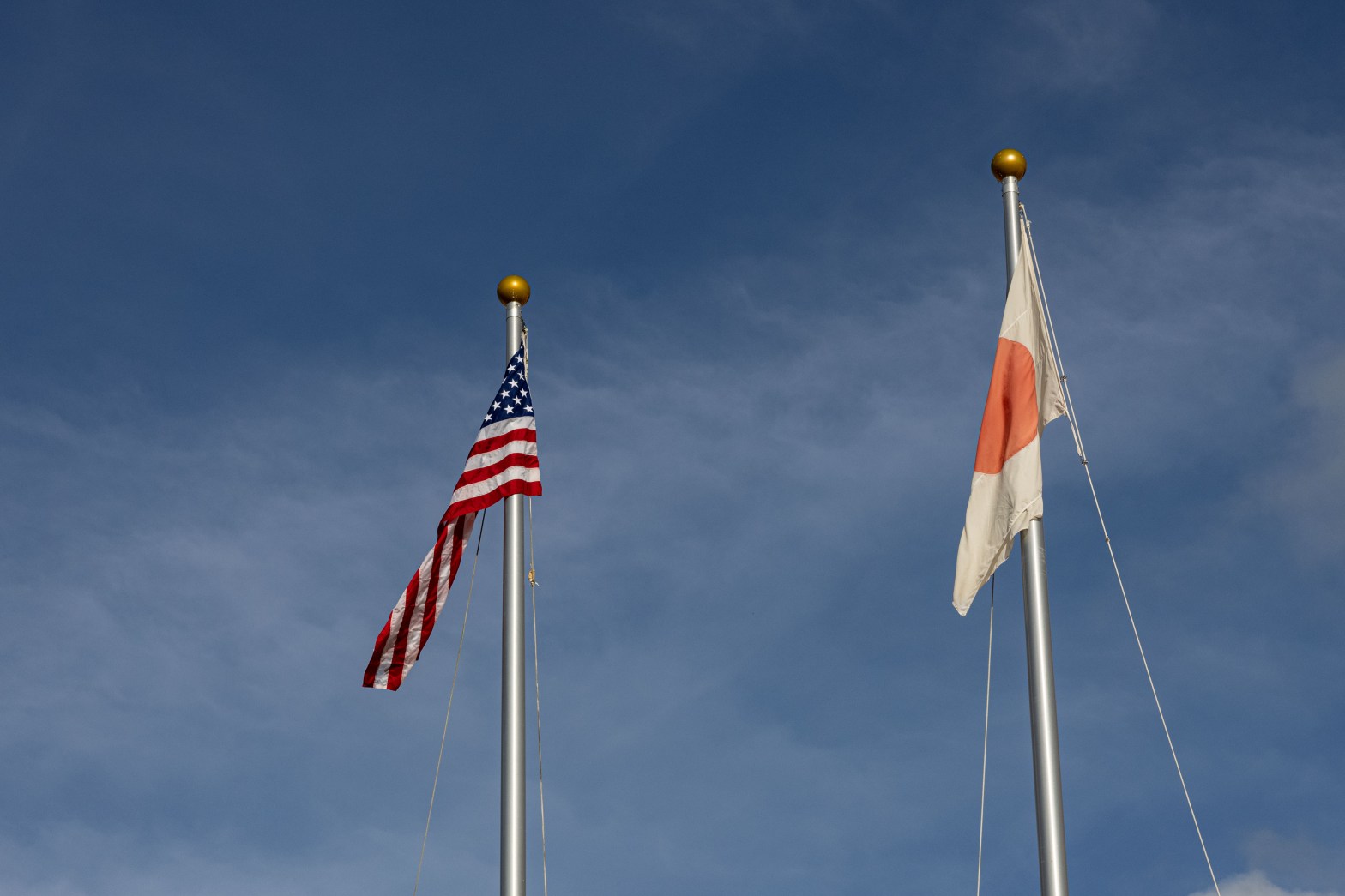 American and Japanese Flags